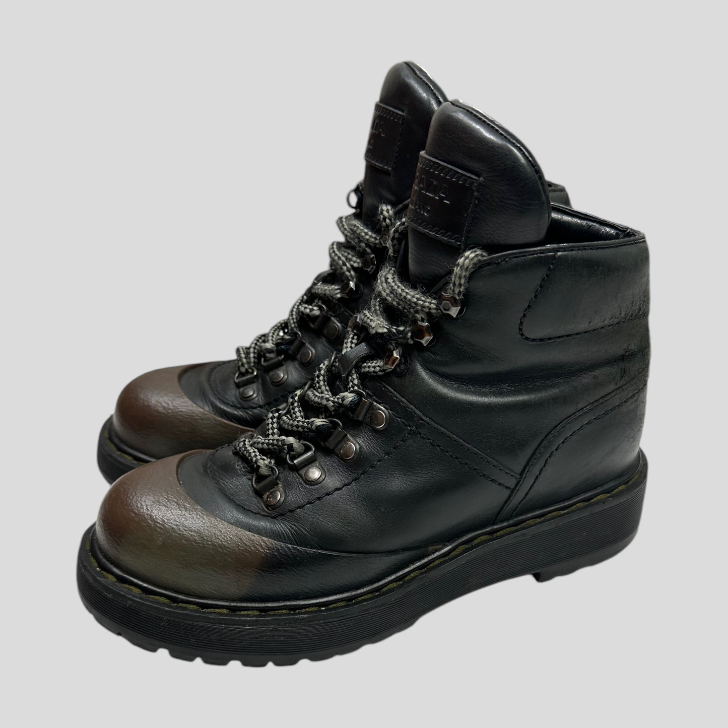 Prada Milano Leather Combat Boots - UK4.5/5