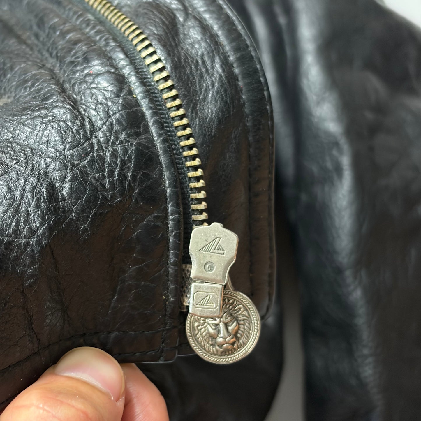 Gianni Versace 90’s Versus Leather Sherpa Flight Jacket - M/L