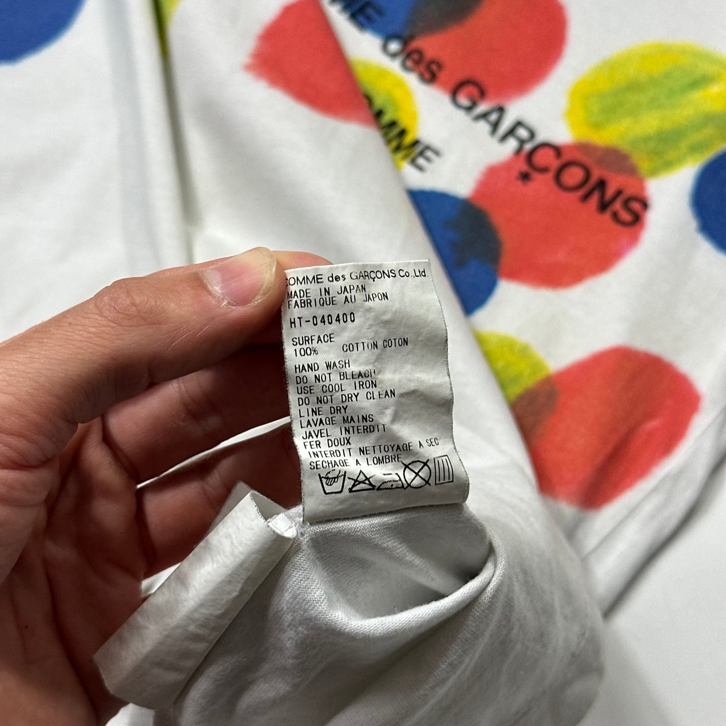 Comme Des Garçons Homme 1999 Balloon Polka Dot Logo T-shirt - L
