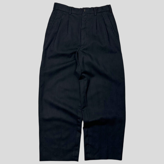 Comme Des Garçons Homme Deux 1996 Striped Wool Pleated Trousers - M (30)