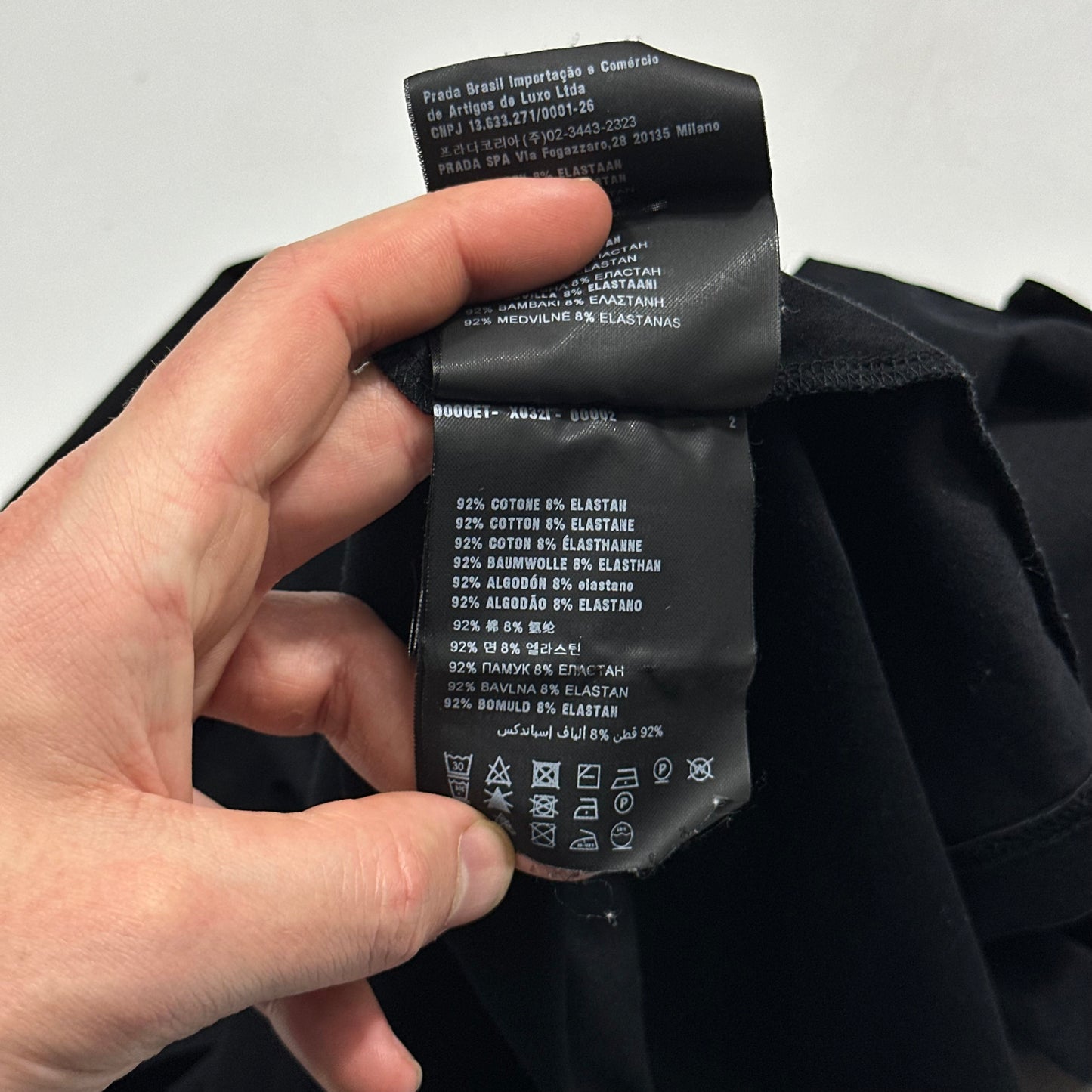 Prada 2017 Black Soft Cotton Pocket Logo T-shirt - XL (L)