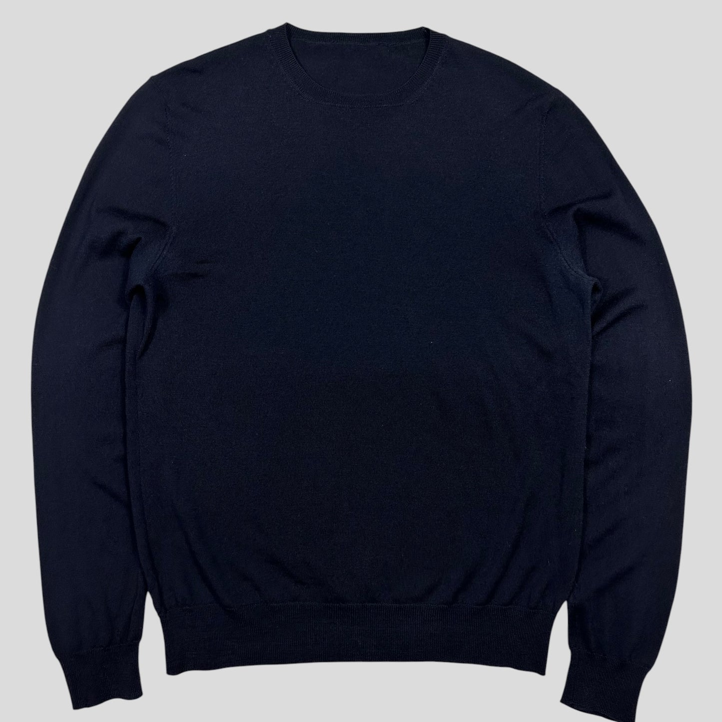 Prada Milano 2016 Navy Wool Crewneck Knit Jumper - S