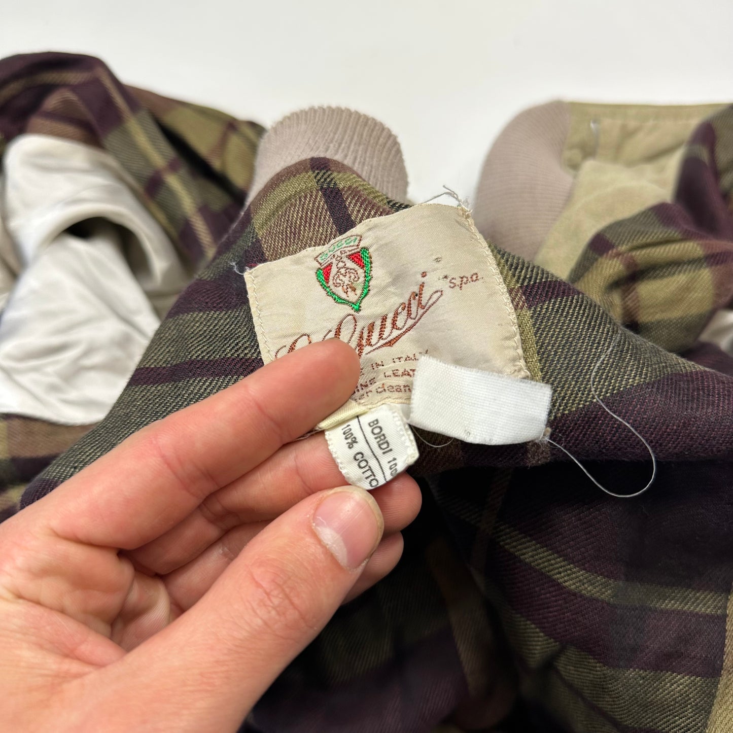 Gucci 1970’s Suede Leather Flannel Lined Flight Jacket - L