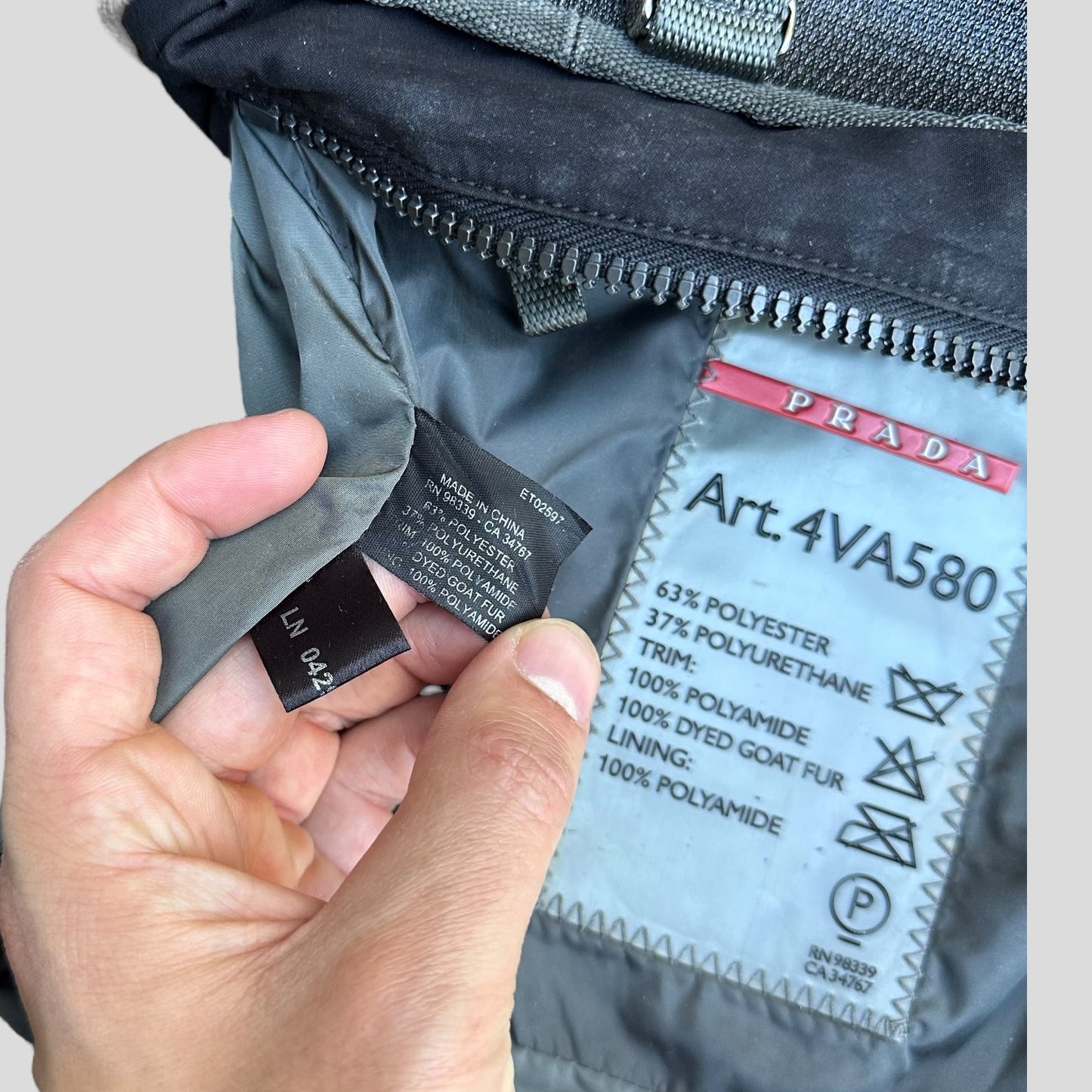 Prada Sport 2004 Eskimo Goat Fur Technical Handbag