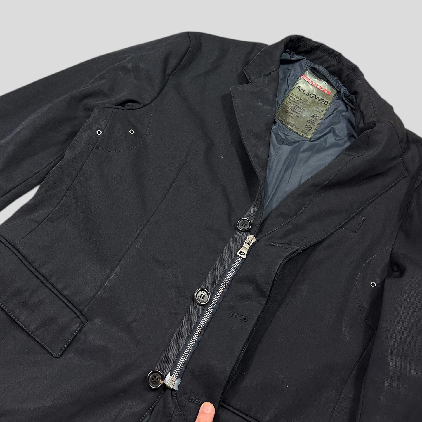 Prada Sport 2007 Wool + Leather Modular Padded Blazer Jacket - IT54 (L)