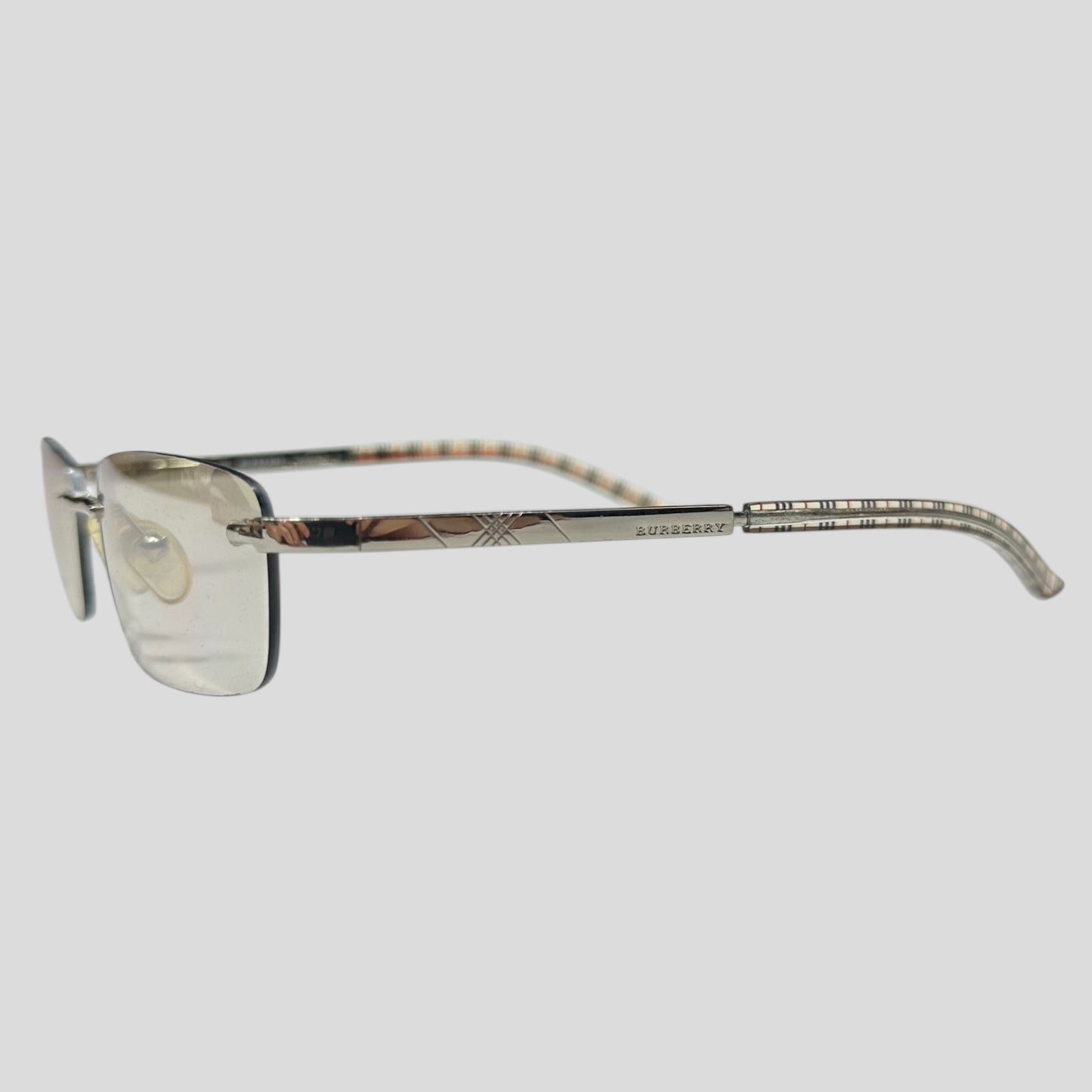 Burberry Safilo Nova Check Logo Metal Square Sunglasses