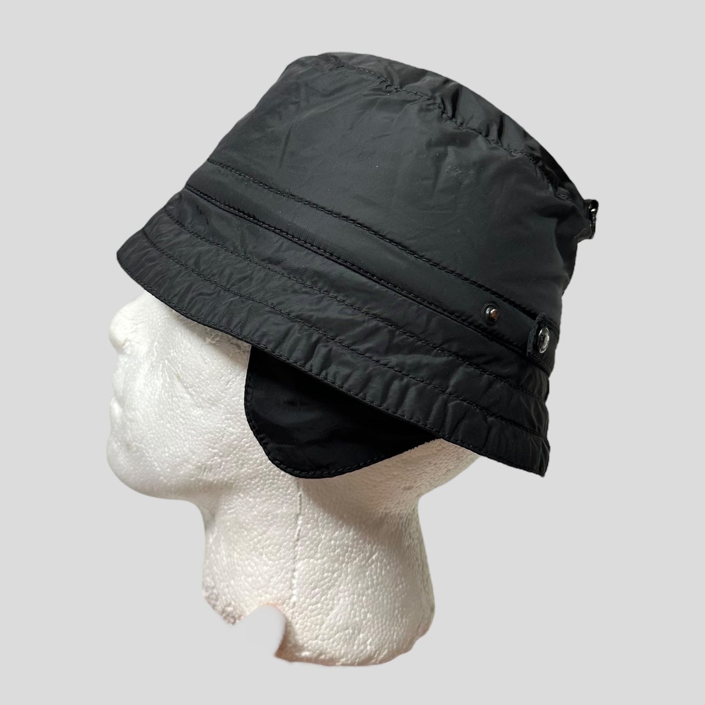 Prada Sport 00’s Nylon Fleece Dog Ear Bucket Hat - M/L