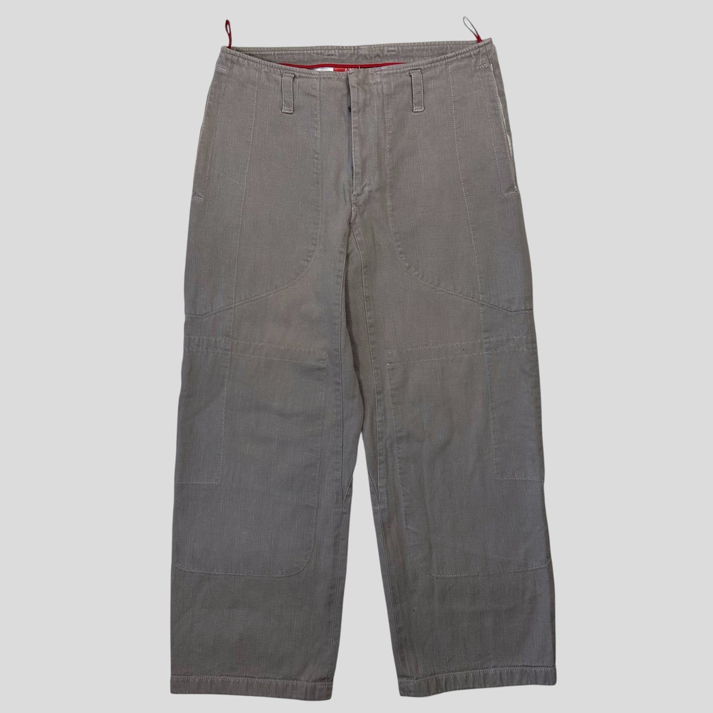 Prada Sport 00’s Twill Cotton Baggy Carpenter Trousers - IT48