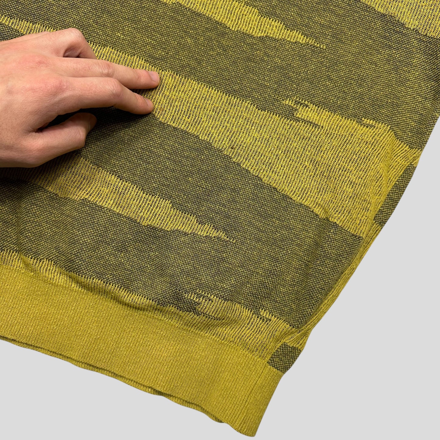 Issey Miyake 2002 Brush Stroke Knitted Shortsleeve Crewneck - M/L