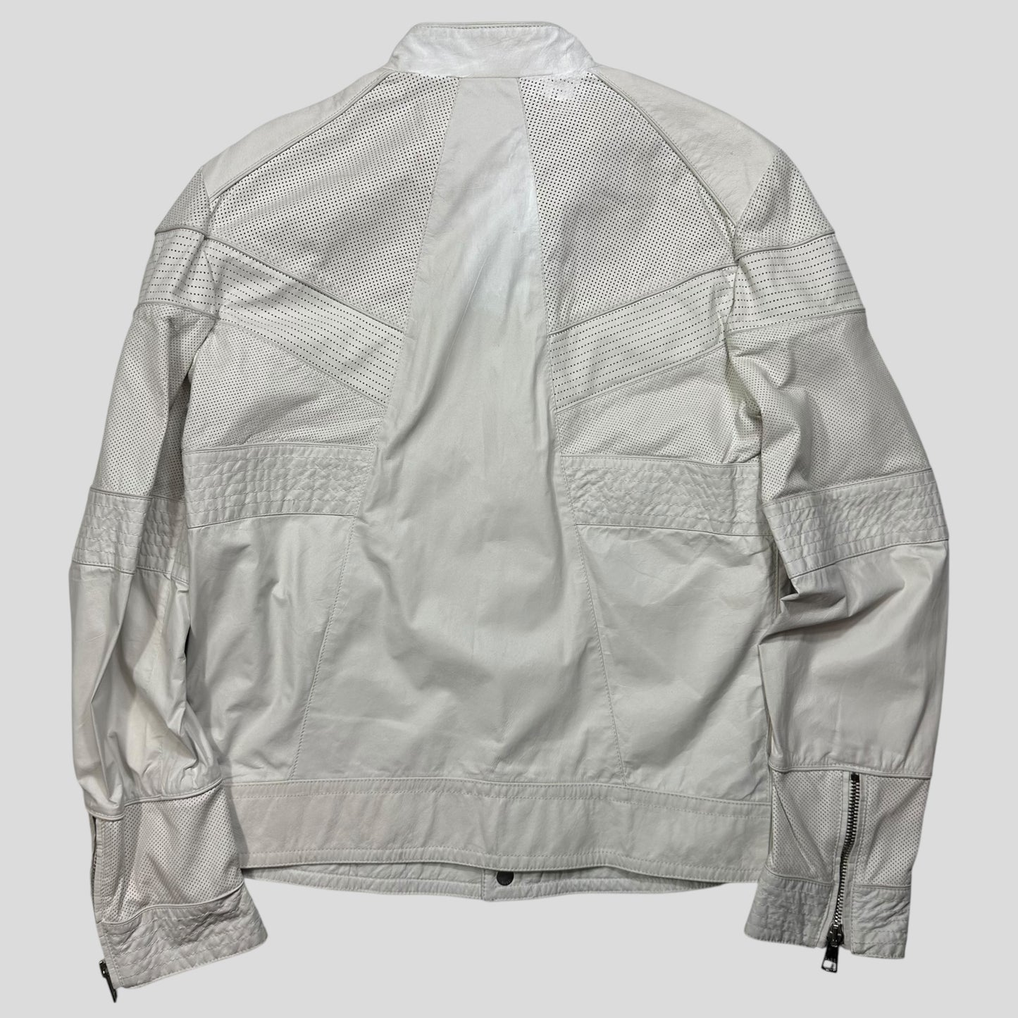 Gucci 2010 Nappa Leather Café Racer Perforated Panelled Biker Jacket - IT52 (M)