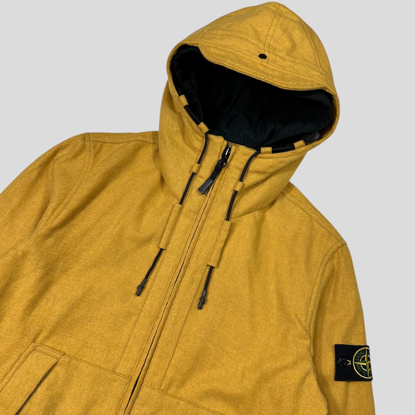 Stone Island AW14 Mélange Wool Poly Double Hood Jacket - M