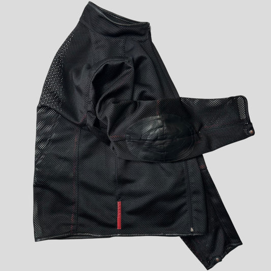 Prada Sport SS00 SAMPLE Mesh + Leather Moto Jacket - IT54