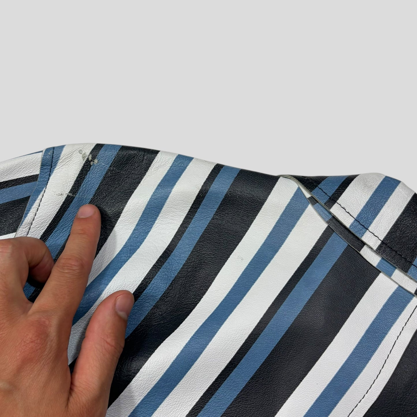 Dolce & Gabbana 00’s Leather Striped Blouson Work Jacket - M