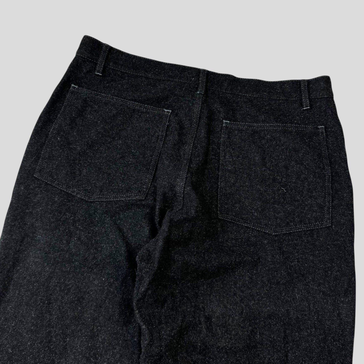 CDG SHIRT 00’s Buckle Patchwork Panelled Wool Trousers - L