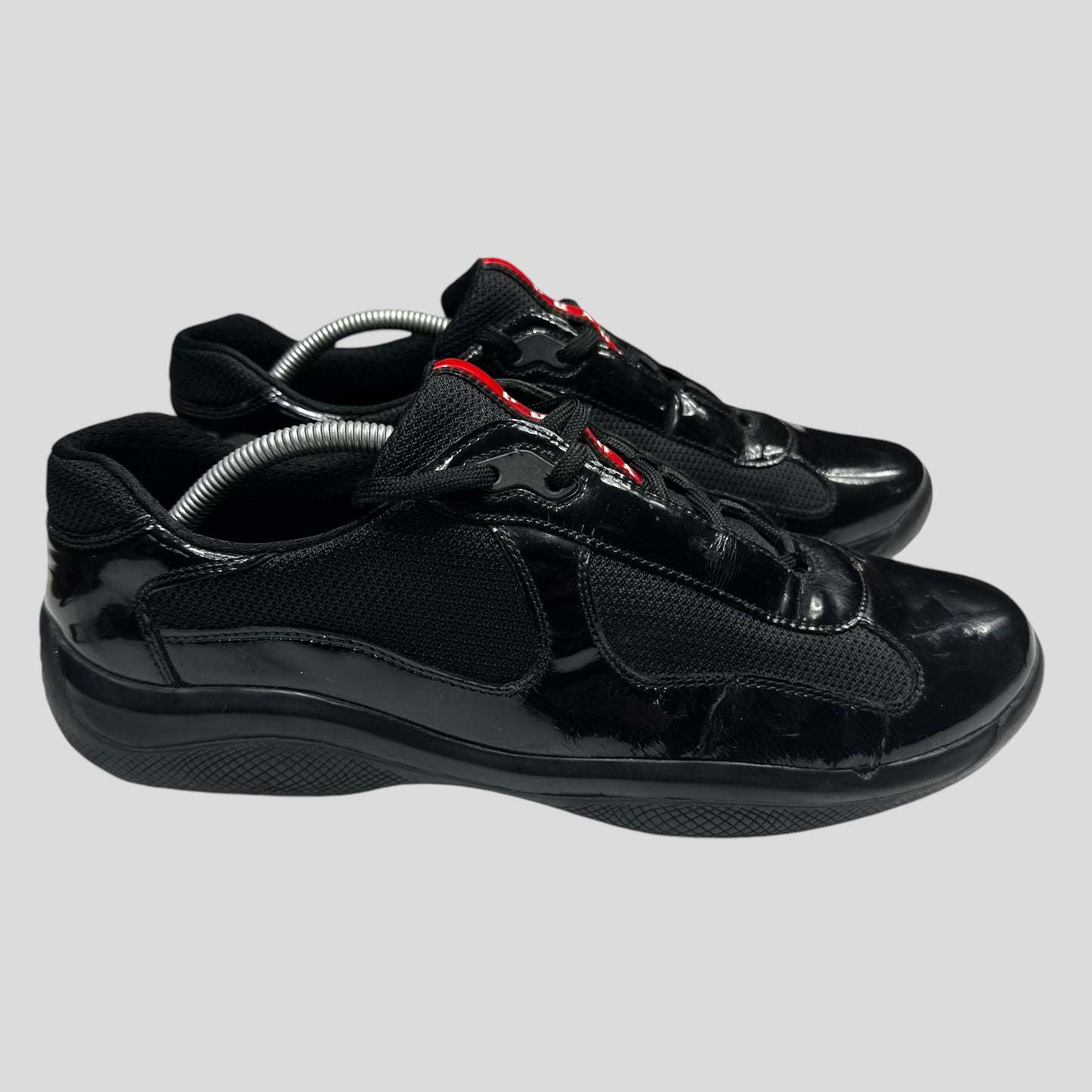 Prada Americas Cups Patent Leather Triple Black - UK10