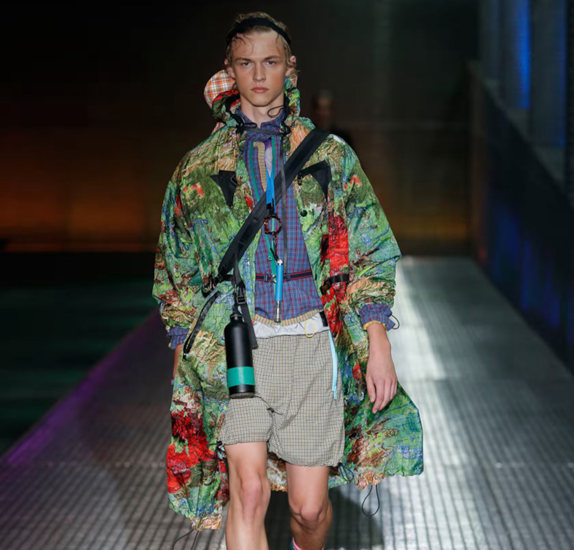 Prada Milano SS16 Wool Taped Zip Technical Plaid Blouson Jacket - IT46