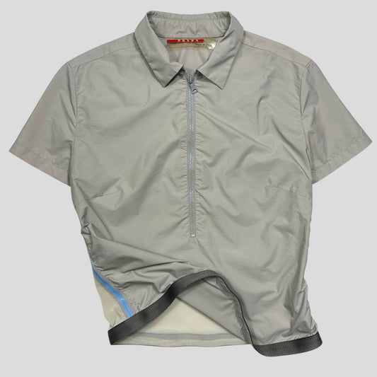 Prada Sport SS00 Mesh Panelled Gel Seam Nylon 1/2 Shirt - M