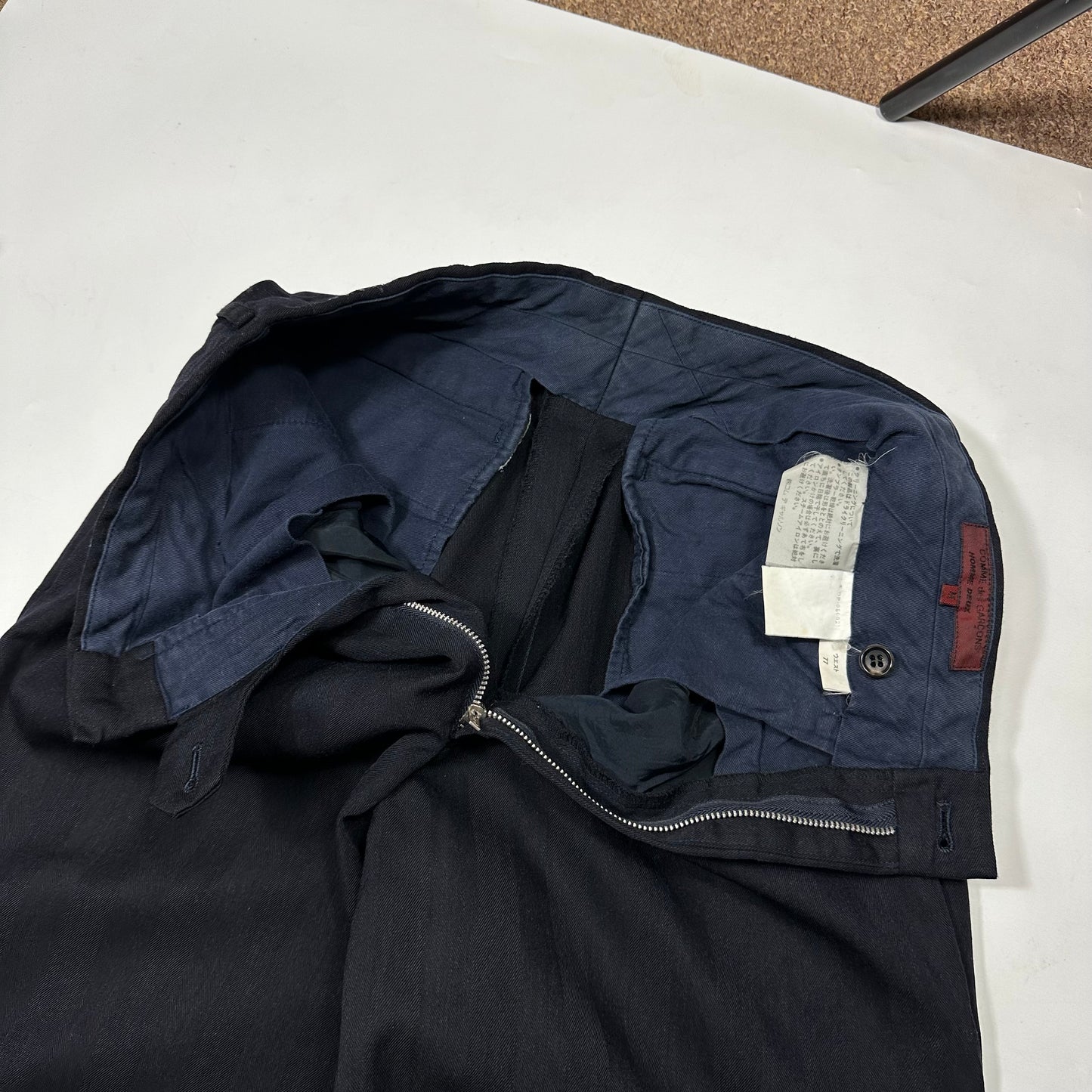 Comme Des Garçons Homme Deux 1996 Striped Wool Pleated Trousers - M (30)