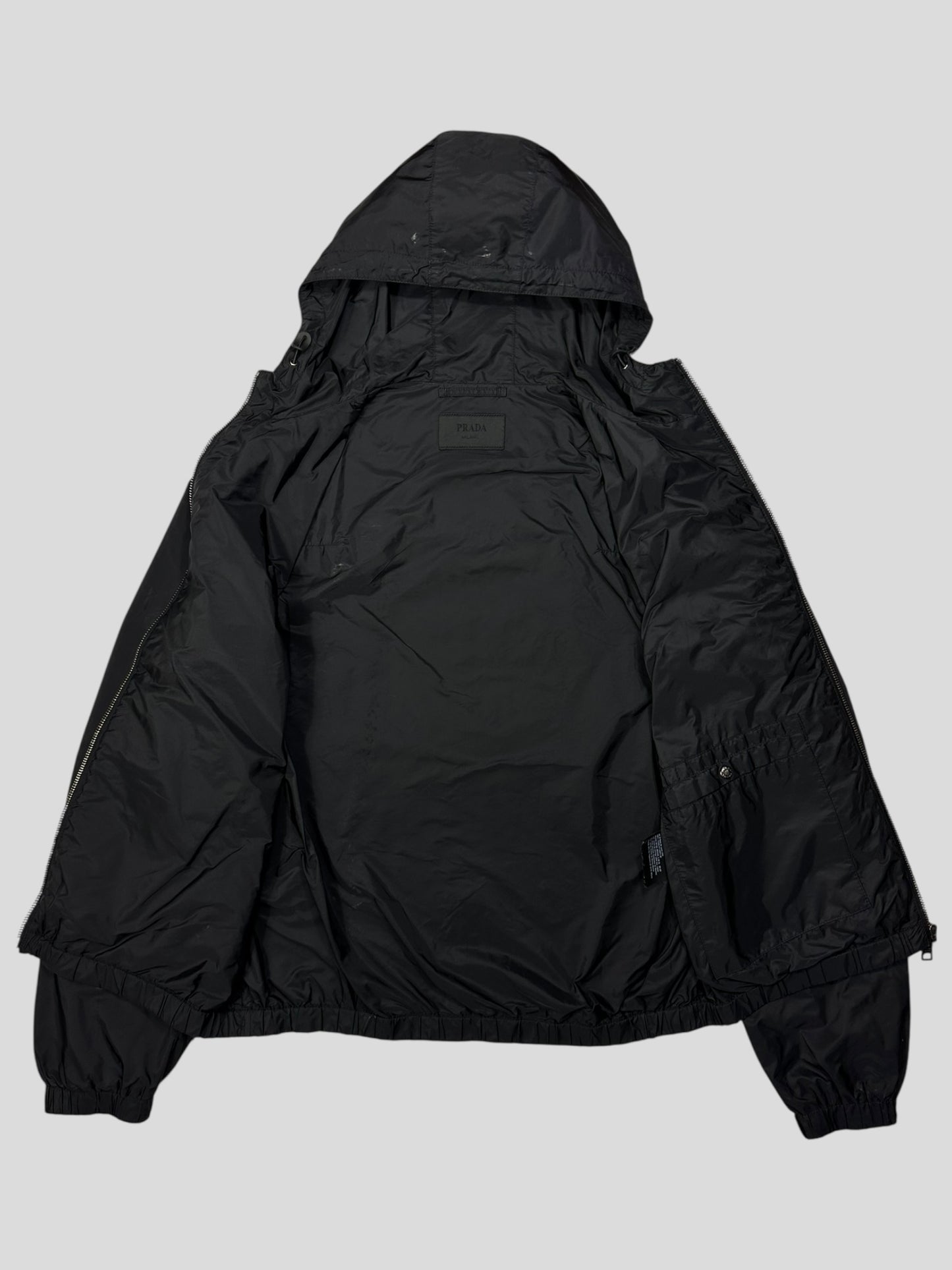 Prada Milano 2017 Triangle Plaque Logo Nylon Windbreaker Jacket - IT50