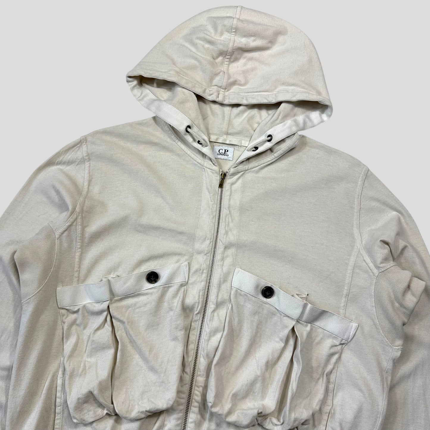 CP Company 2010 Multipocket Zip-up Cotton Logo Hoodie - M