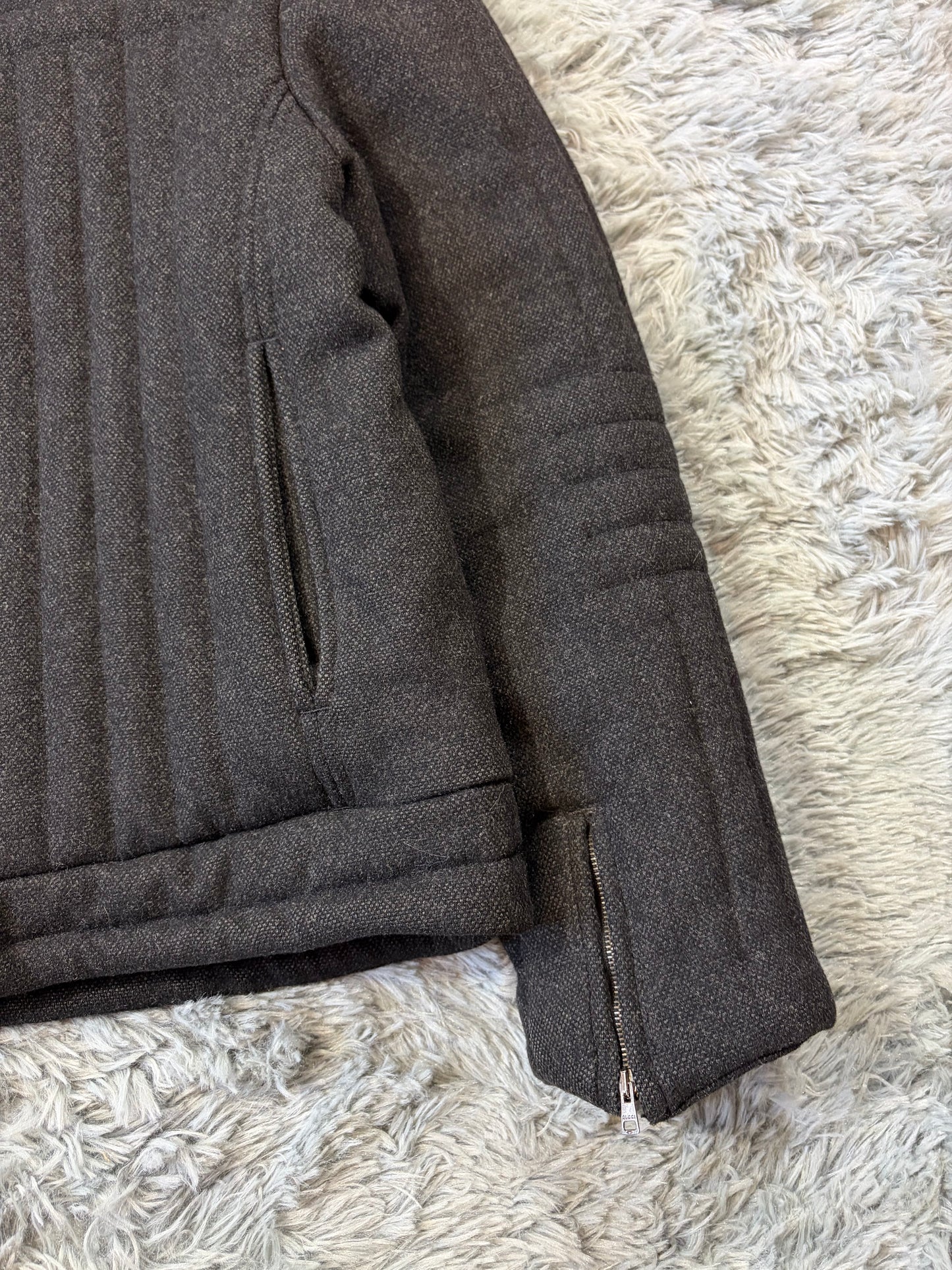 Gucci by Tom Ford AW00 Wool 3D Ribbed Runway Biker Jacket - IT50