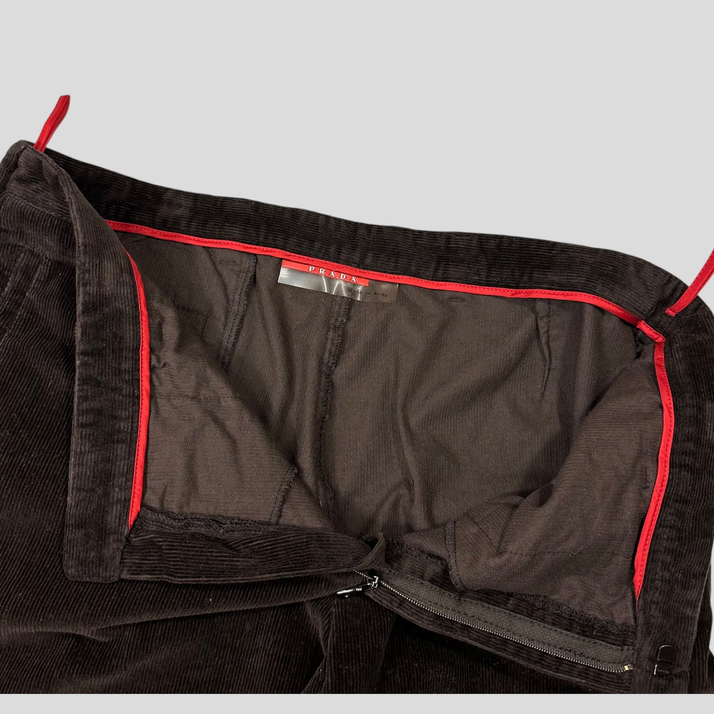 Prada Sport 00’s Baggy Adjustable Needle Corduroy Trousers - IT54