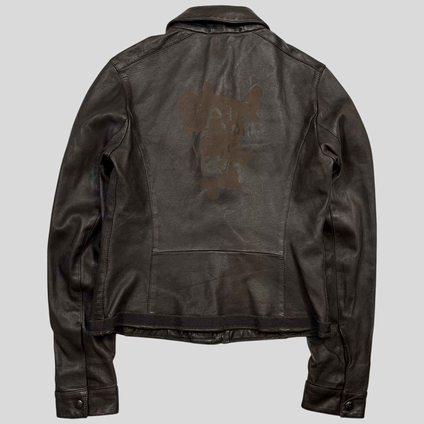 Prada Sport 2004 Leather Love Heart Back Logo Work Jacket - IT40