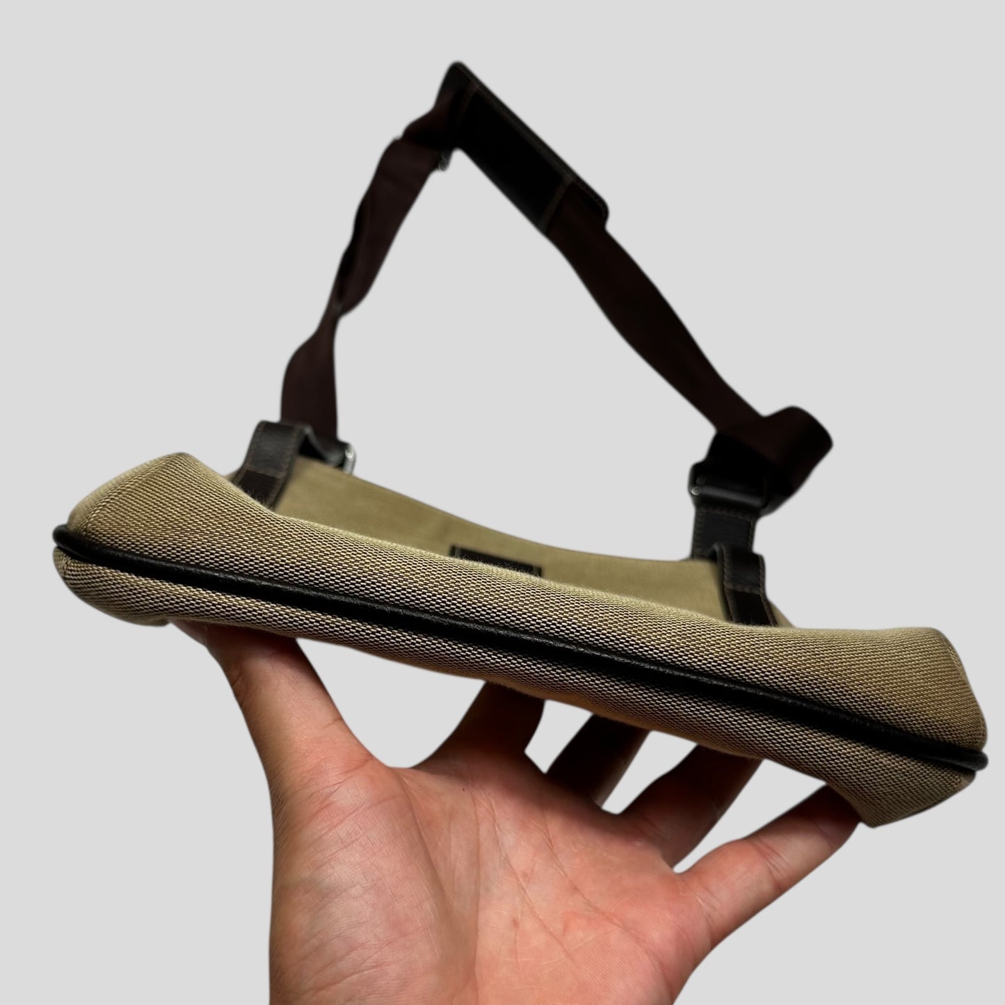 Gucci 00’s Canvas + Leather Crossbody Logo Bag