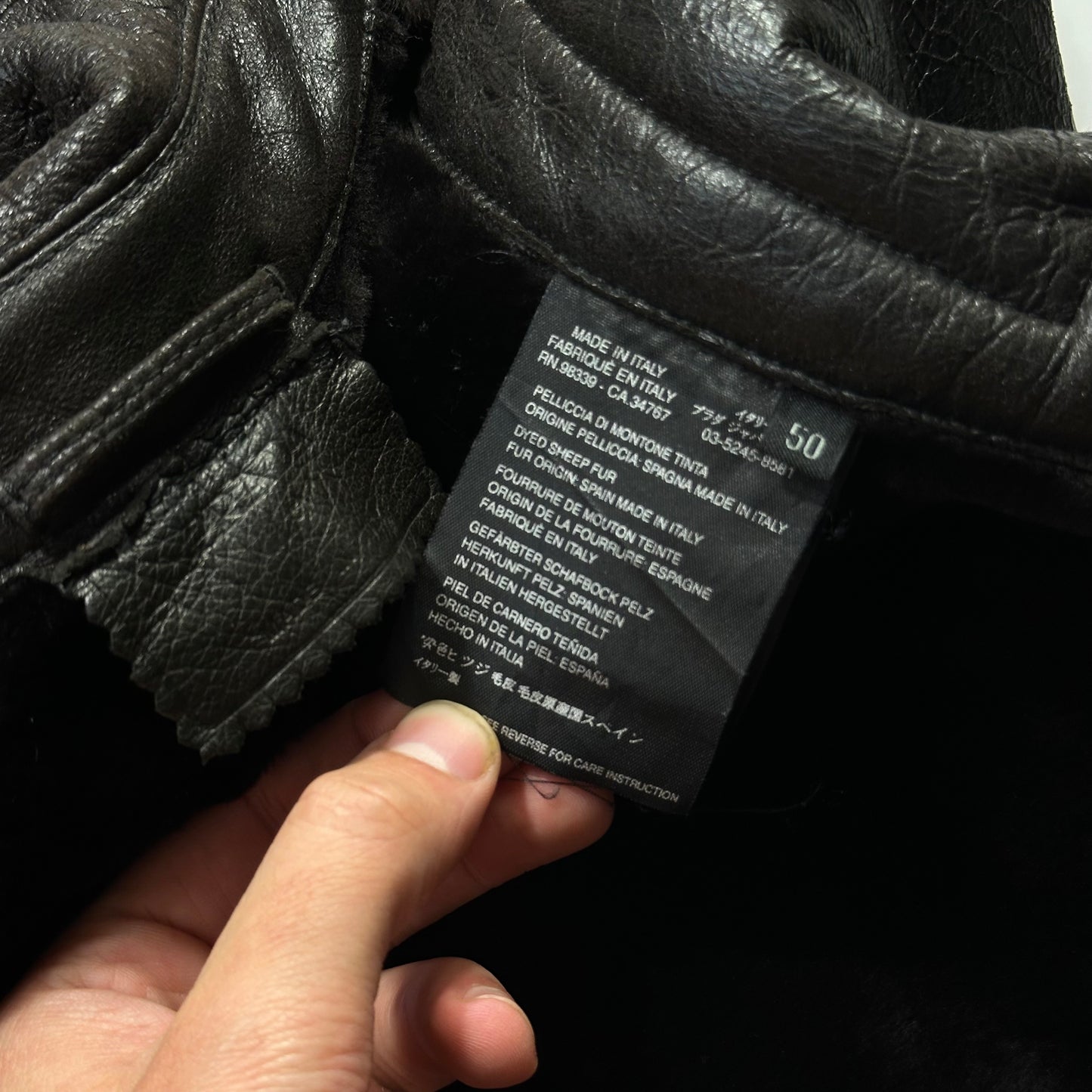 Prada Milano 00’s Leather Sheepskin Fur Full Lined Long Coat - IT50 (L/XL)