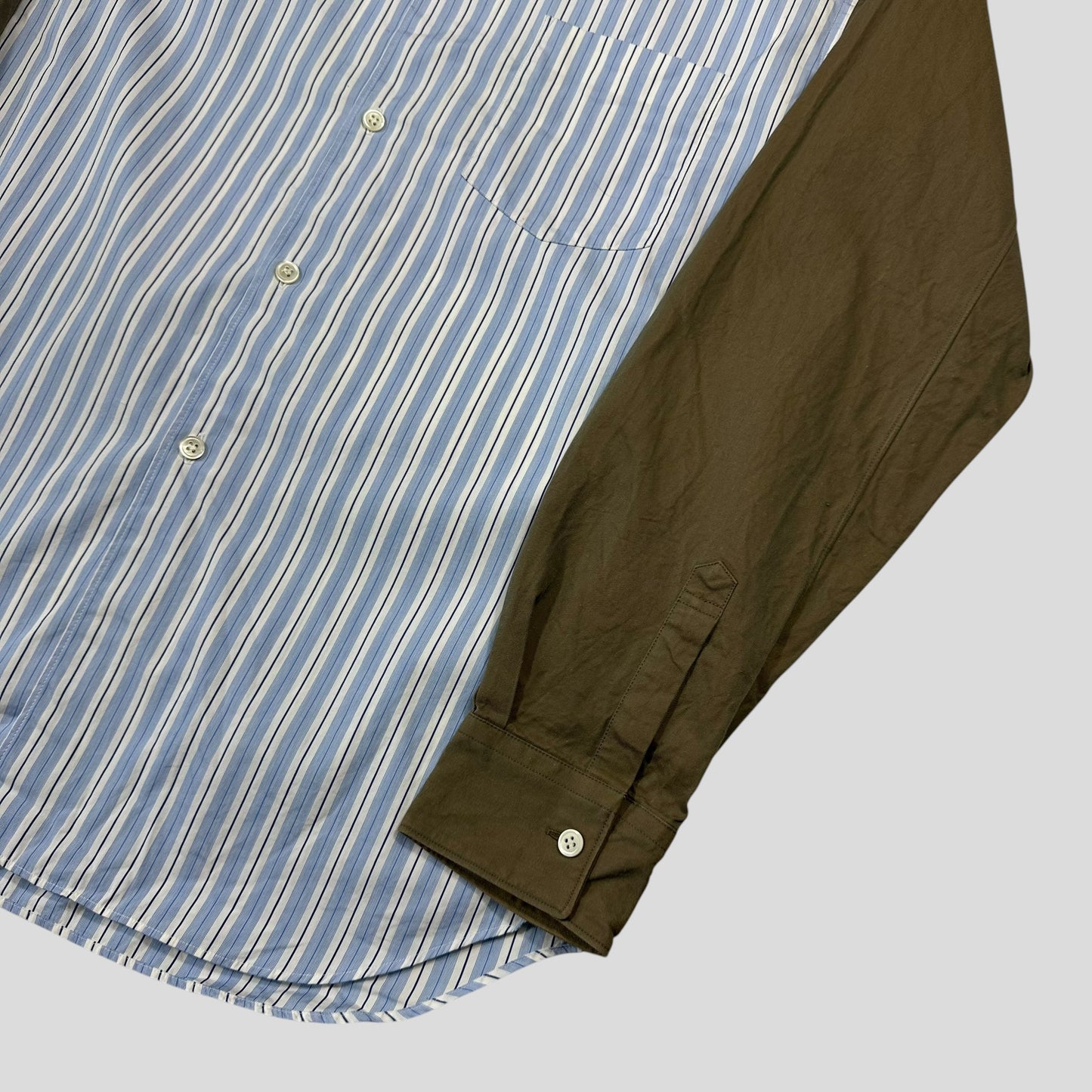 Comme Des Garçons SHIRT 00’s Bi-colour Striped Baby Blue Shirt - M