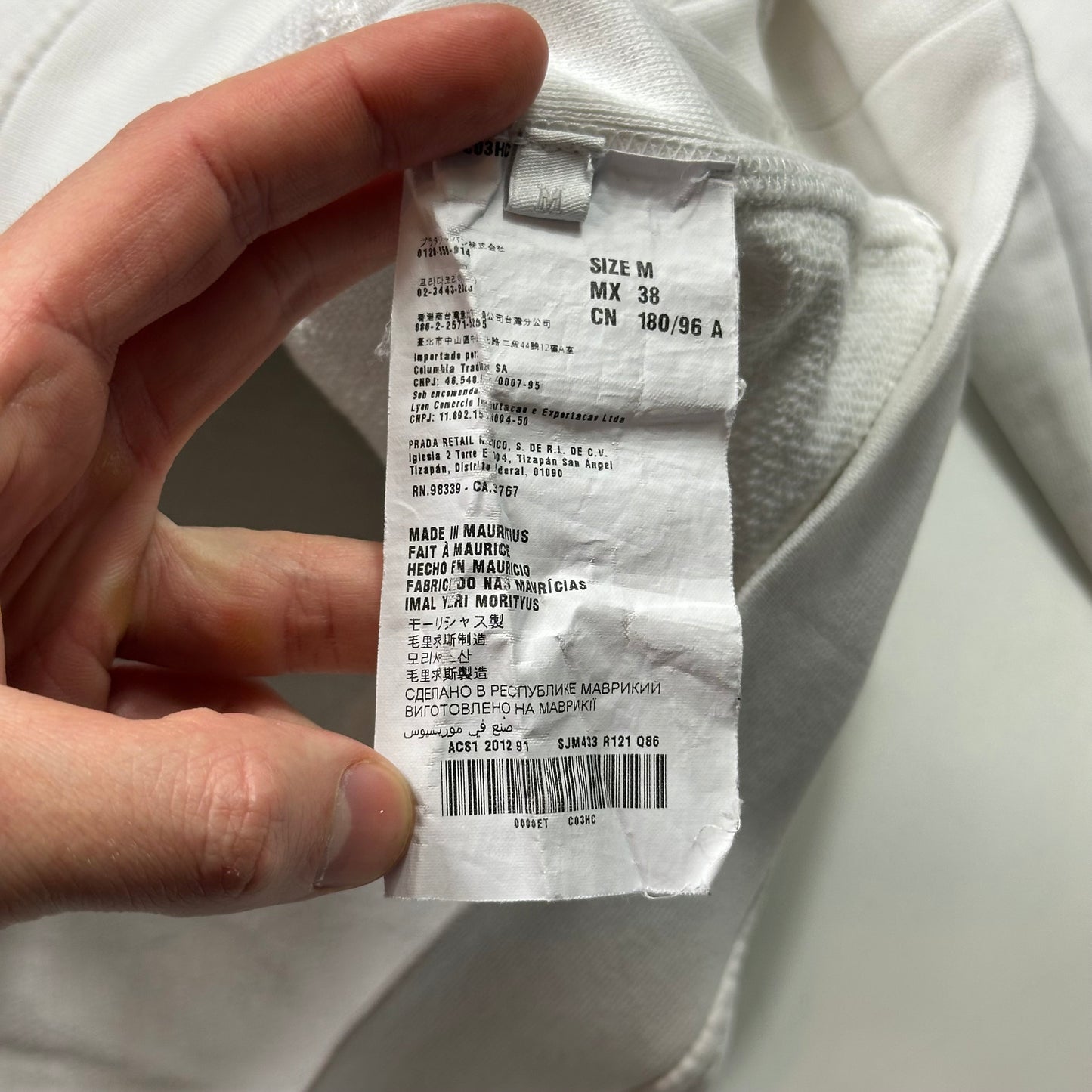 Prada Sport 2012 Red Tab White Cotton Pullover Hoodie - M