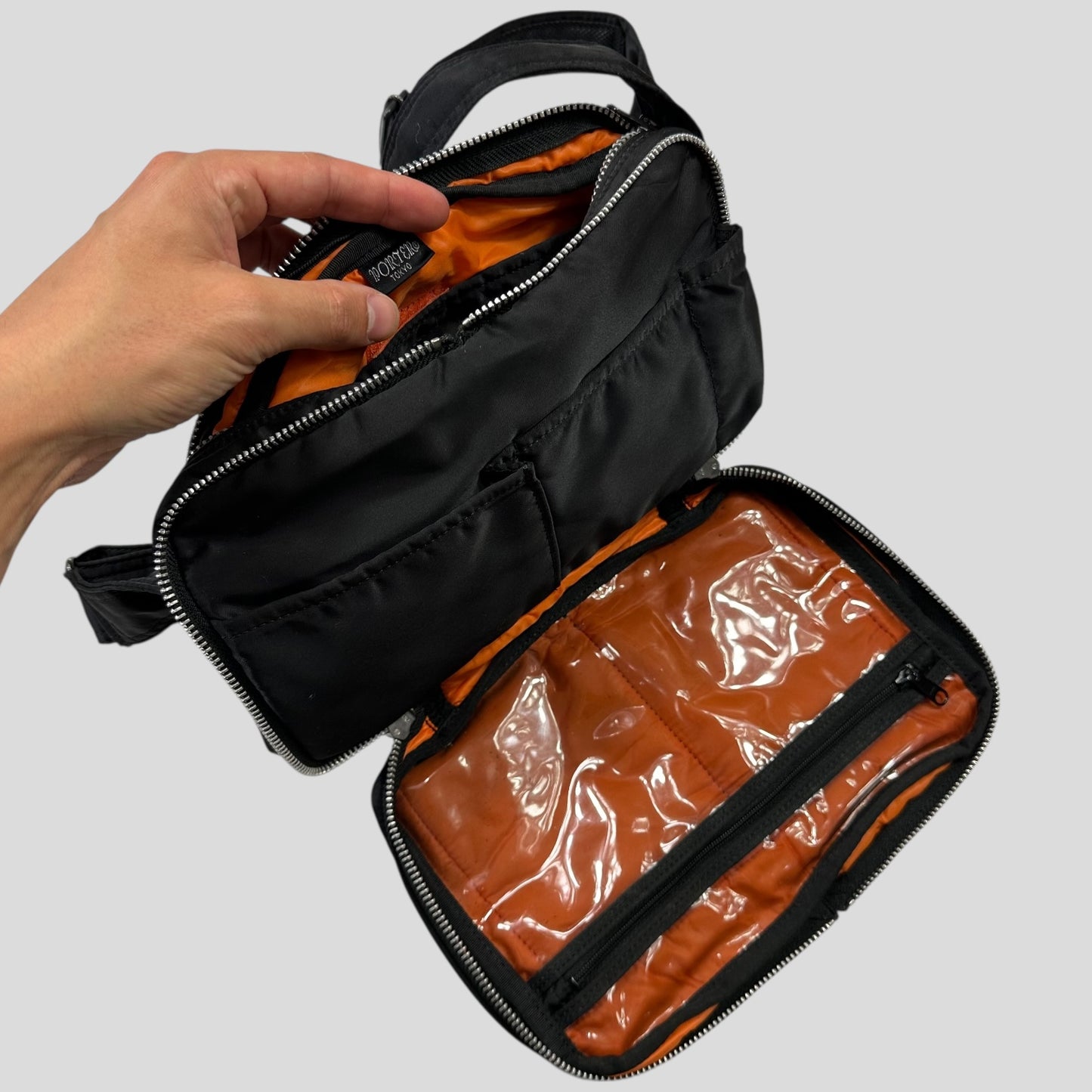 Porter 00’s Black Nylon Tanker Multipocket Crossbody Bag