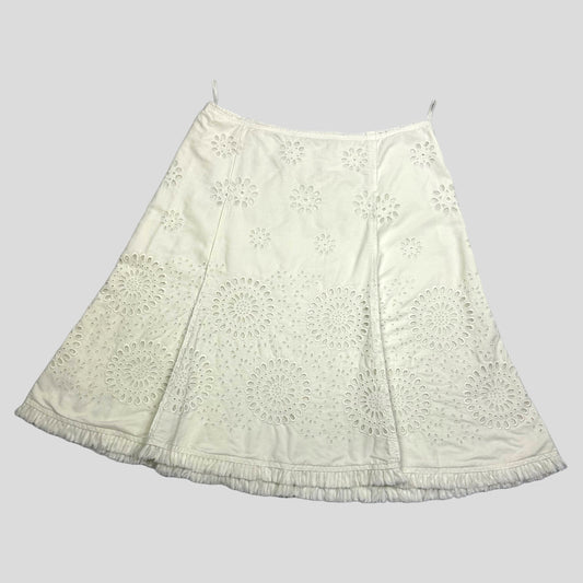 Prada Milano Broderie Anglaise Floral Skirt - IT42 (UK10)