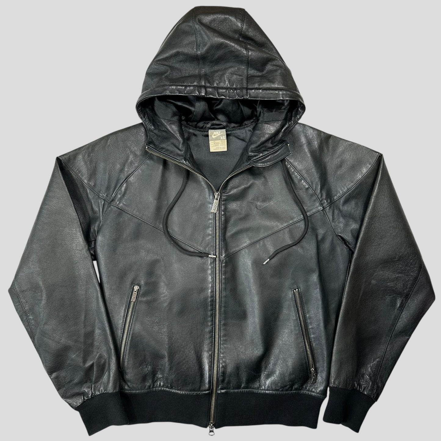 Nike 2007 Tony Spackman Leather Boxy Bomber Jacket - S