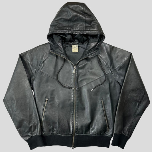 Nike 2007 Tony Spackman Leather Boxy Bomber Jacket - S