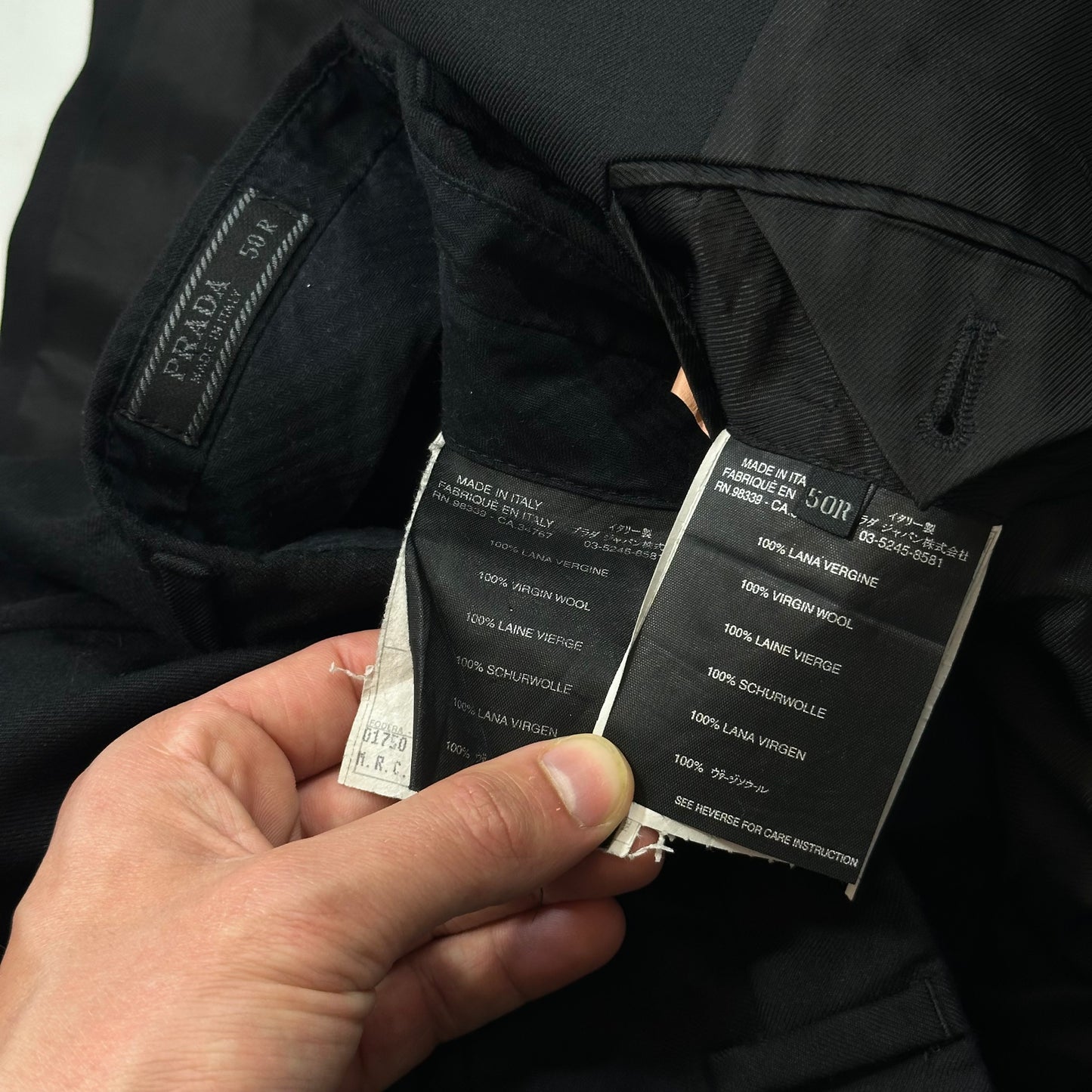 Prada 00’s Virgin Wool Black Suit Blazer + Trousers - IT50 (M/L)