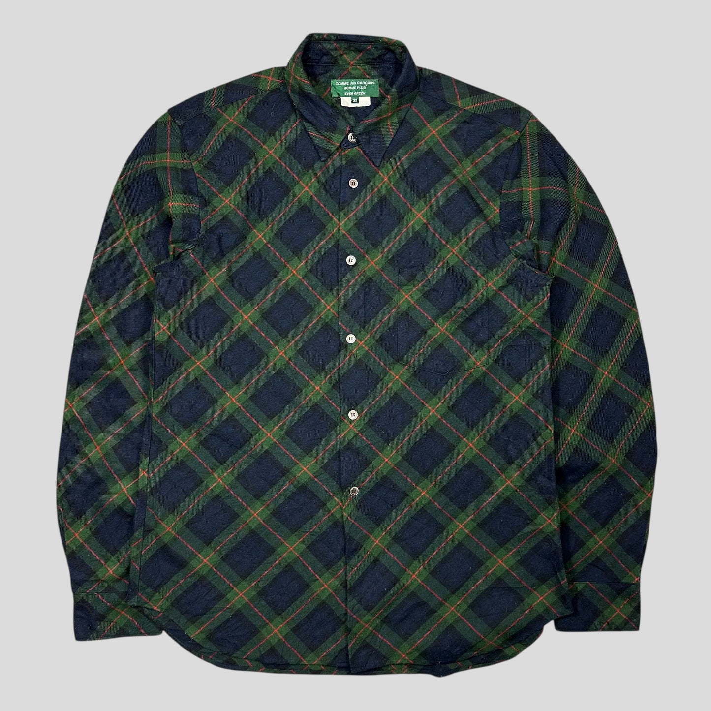 Comme Des Garçons Homme Plus Evergreen 2006 Bias Plaid Shirt - S/M