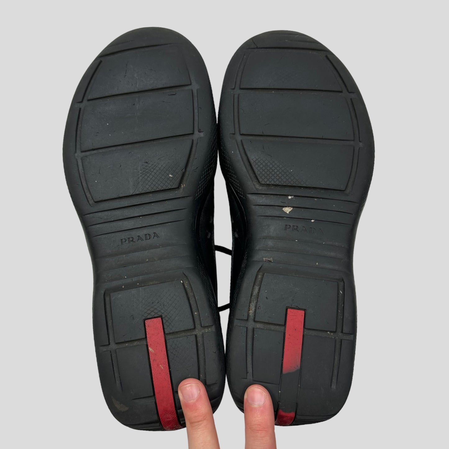 Prada Americas Cups Triple Black Leather - UK8.5/9