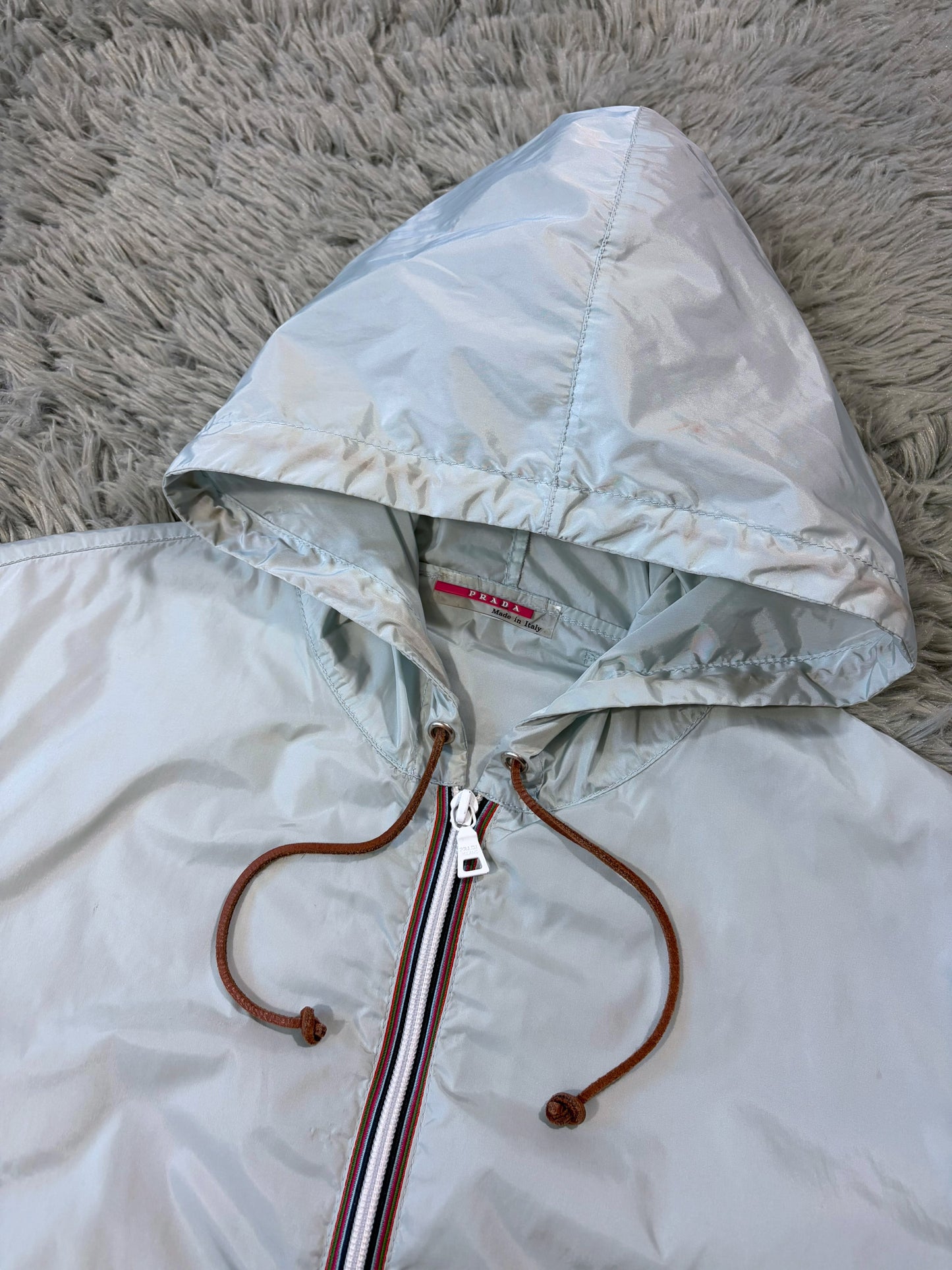 Prada Sport 00’s Ice Blue Contrast Detailed Nylon Windbreaker - M/L