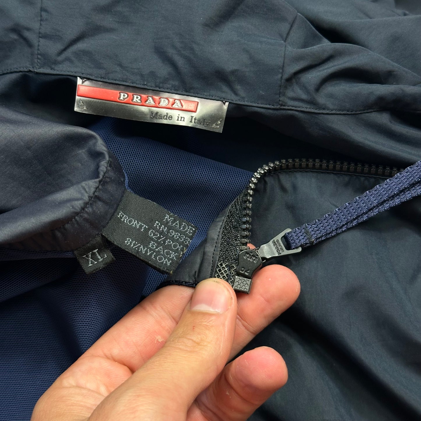 Prada Sport SS00 Gel Seam Nylon Mesh Back Windbreaker - XL (L)