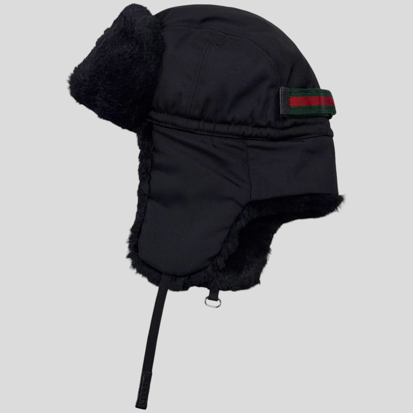 Gucci by Tom Ford 00’s Nylon Canvas Fur Trapper Hat - S