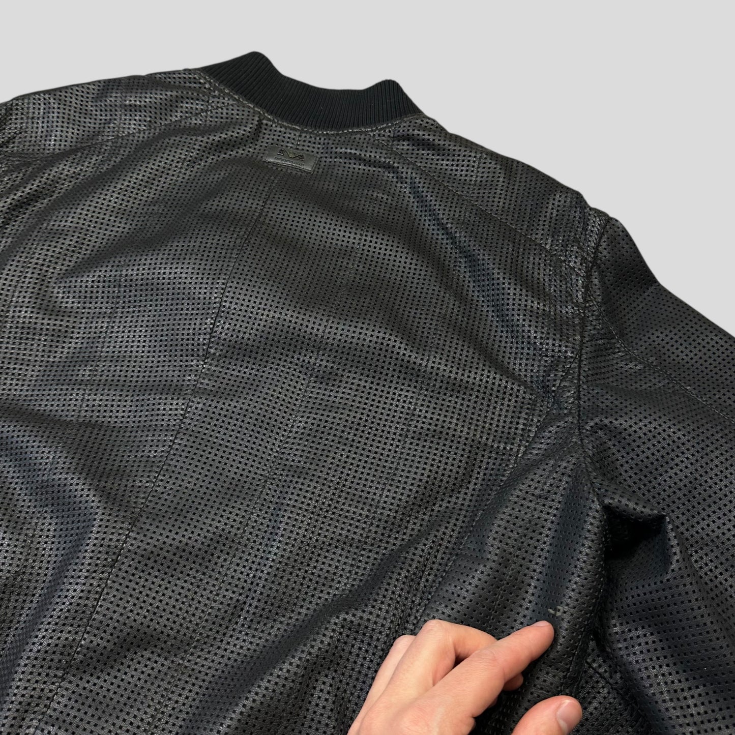 Emporio Armani 2009 Perforated Mesh Lambskin Leather Bomber - IT52 (M)