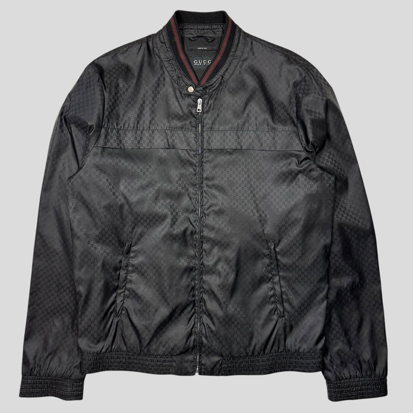 Gucci 2012 Nylon Monogram GG Web Logo Bomber Jacket - IT52 (L)