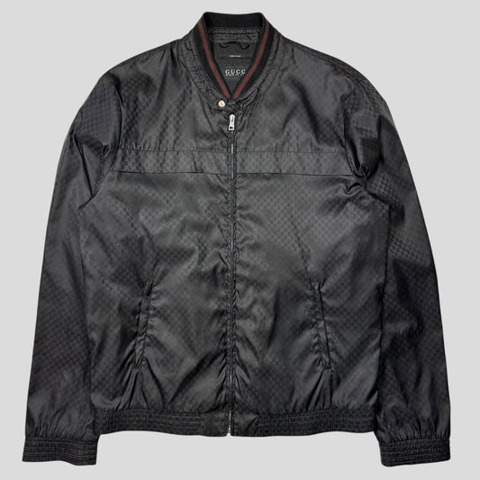 Gucci 2012 Nylon Monogram GG Web Logo Bomber Jacket - IT52 (L)