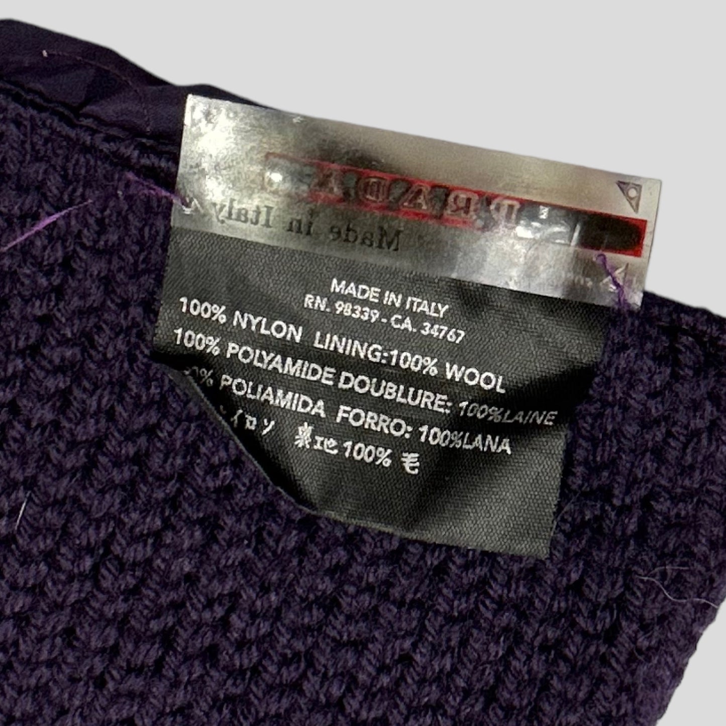 Prada Sport AW00 Nylon & Wool Reversible Scarf