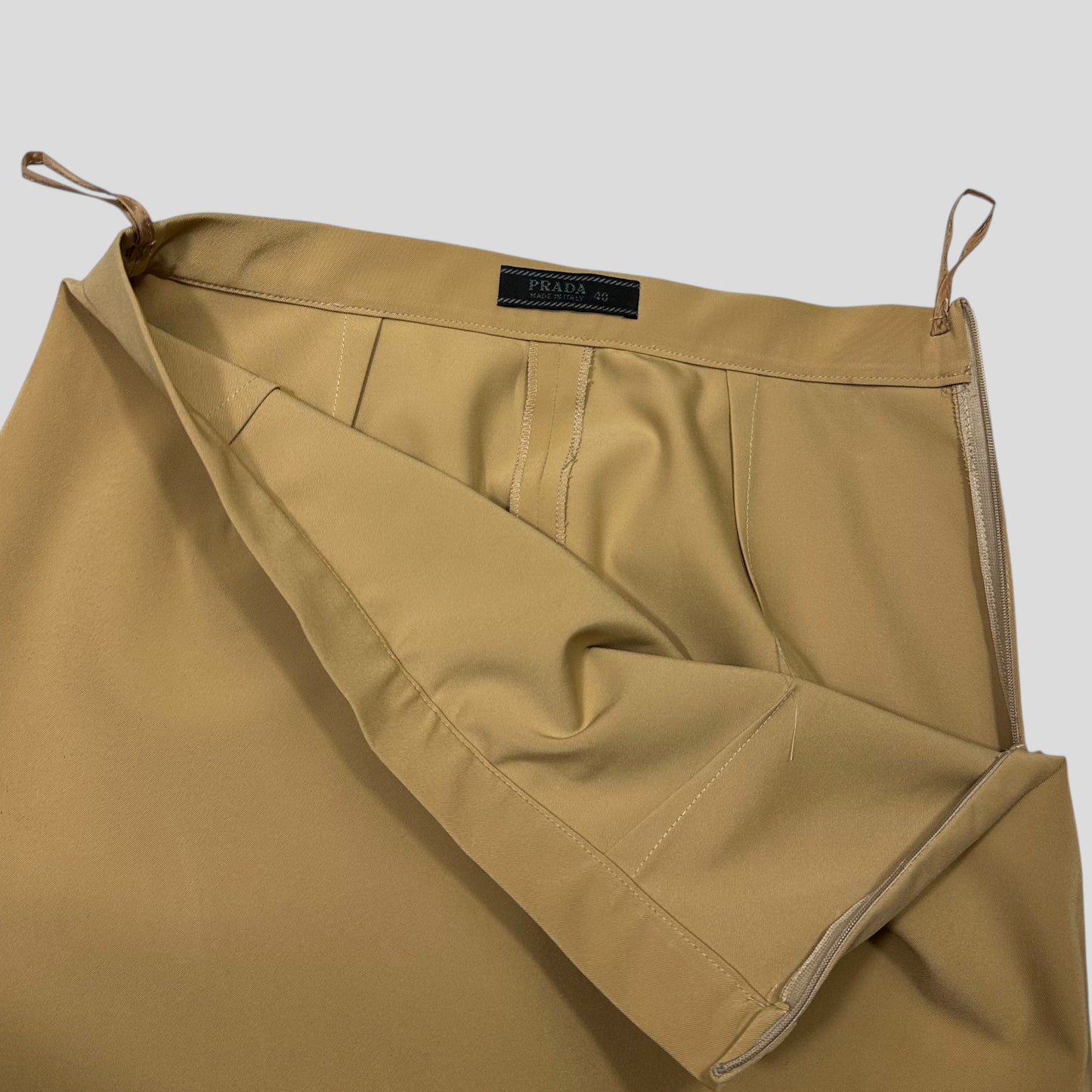 Prada Milano SS01 Polyester Elastane Gold Pencil Skirt - IT40