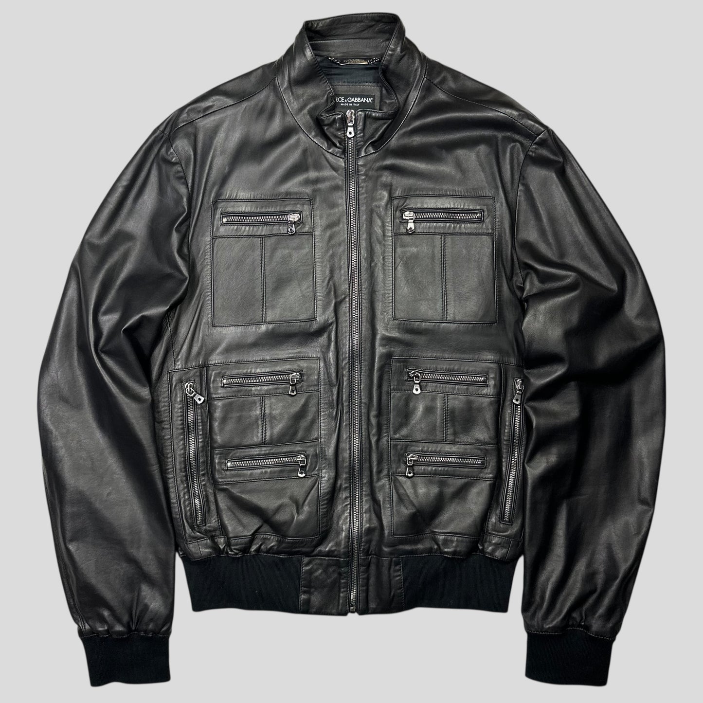 Dolce & Gabbana 00’s Multipocket Lambs Leather Cargo Bomber Jacket - IT56 (XL)