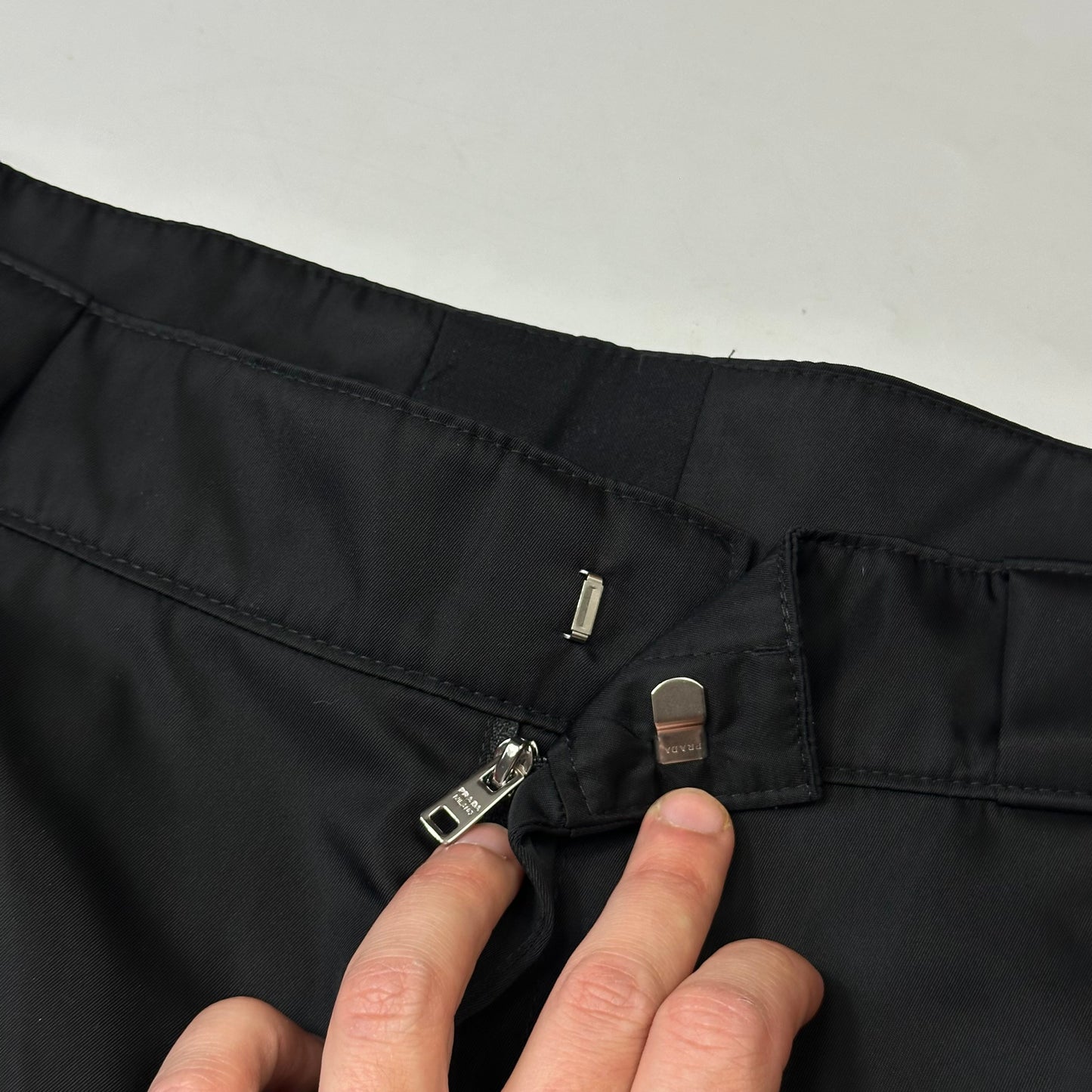 Prada Milano 2023 Re-nylon Plaque Logo Bermuda Shorts - L