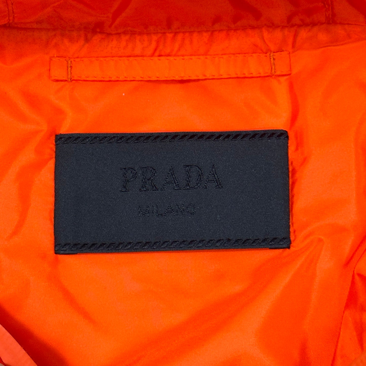 Prada Milano 2019 Laminated Orange Nylon K-way Windbreaker - XXL