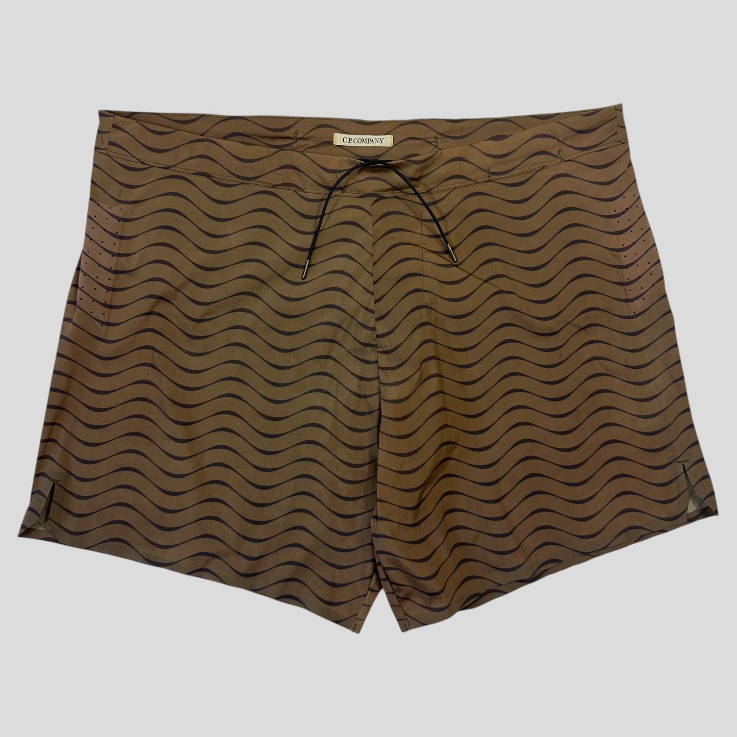 CP Company 2010 Wave Print Nylon Stash Pocket Swim Shorts - M/L